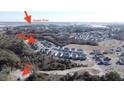 Aerial view of homes near Cooper River in Horizon Village at 1826 Helm Ave, North Charleston, SC 29405