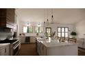Modern kitchen featuring marble island and stainless steel appliances at 421 Sandridge Acres Trail, Holly Hill, SC 29059