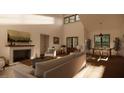 Bright and airy living room with fireplace and hardwood floors at 421 Sandridge Acres Trail, Holly Hill, SC 29059