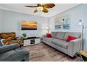 Living room featuring a comfy couch and large TV at 219 Sea Cloud Cir, Edisto Island, SC 29438