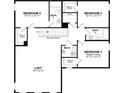 Upper floor plan with loft, three bedrooms, and two bathrooms at 143 Winding Grove Ln, Moncks Corner, SC 29461