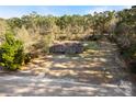 Aerial view of a house and surrounding land, wooded area, and a body of water at 601 Levee Dr, Moncks Corner, SC 29461
