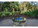 Relaxing fire pit area with blue glass and lush landscaping at 3100 Sonja Way, Mount Pleasant, SC 29466