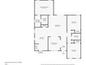 One-story floor plan featuring two bedrooms, two bathrooms, and an open living area at 344 Slow Mill Dr, Goose Creek, SC 29445