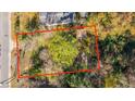 Aerial view of property showing overgrown lot and structures at 4230 Barnwell Ave, North Charleston, SC 29405