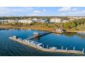 Aerial view of a marina with boats and a pier at 310 Longshore St # 645, Daniel Island, SC 29492
