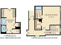 Optional floor plan showing an alternative layout for the owner's bath and a guest suite at 566 Richfield Way, Summerville, SC 29486