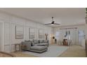 Bright and airy living room with sectional sofa and large windows at 105 Mayfair Ct, Summerville, SC 29485