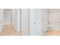 Clean bathroom with white vanity and shower/tub combo at 118 Midmills Ln, Summerville, SC 29486