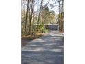 Gravel driveway leading to a cozy wooded home at 6321 Bears Bluff Rd, Wadmalaw Island, SC 29487