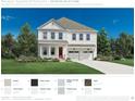 A color palette highlighting the siding, trim, doors, foundation, and roof of a charming two-story home at 2004 Sea Water Dr, Charleston, SC 29412