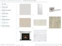 Selections of wall paint, carpet, tile, mantle, and hardware for the designer-appointed home at 2004 Sea Water Dr, Charleston, SC 29412