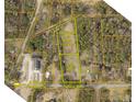 Aerial view of property showing available acreage, proximity to Pinckney St, and Society Rd at 488 Society Rd # A&B, McClellanville, SC 29458