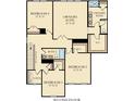 Layout of the second floor, featuring the owner's suite, three additional bedrooms, and two bathrooms at 131 Threaded Fern St, Summerville, SC 29485
