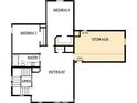 Second floor plan showing a retreat, storage, and bedrooms with a full bathroom at 1195 Reserve Ln, Awendaw, SC 29429