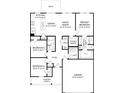 Detailed floor plan showcasing the layout of a three-bedroom home with a two-car garage at 5032 Scow Ct, Summerville, SC 29485
