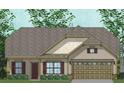 Architect's rendering of a single Gathering home with an attached two-car garage surrounded by well maintained landscaping at 478 Rowley Ln, Summerville, SC 29486