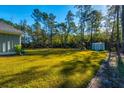 Spacious backyard featuring a lush lawn, perfect for outdoor activities and relaxation at 418 Myers Mayo Rd, Ridgeville, SC 29472