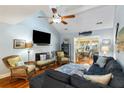Inviting living room features a fireplace, wood floors, and stylish decor with comfortable seating at 524 Cobby Creek Ln, Seabrook Island, SC 29455