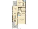 First floor architectural plan showcasing a seamless blend of open spaces and functional design elements, like pantry, garage and patio at 118 Threaded Fern St, Summerville, SC 29485