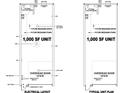 Floor plan showing a 1,000 SF unit with an ADA restroom and overhead door at 565 Faison Rd # 44, Mount Pleasant, SC 29466