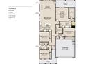 Detailed floor plan featuring 3-4 bedrooms, 2 full baths, 2-car garage, and an open kitchen and Gathering area at 640 Cottage Landing Drive, Summerville, SC 29485