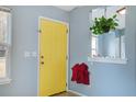 Bright entryway featuring a yellow door, hanging plant, and neutral wall color at 311 Macgregor Dr, Summerville, SC 29486