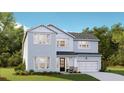 Charming two-story home with blue siding, white trim, and an attached garage at 360 Citrus Dr, Summerville, SC 29486