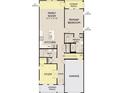 An open floor plan features a main suite, study, Gathering room, kitchen, laundry, and garage at 915 Dusk Dr, Summerville, SC 29486