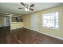 Bright living room featuring modern flooring and a ceiling fan at 117 Roberts Rd, Summerville, SC 29483