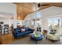 Bright living room with high ceilings, skylights, modern furnishings, and lovely views at 1346/48 Pelican Watch, Seabrook Island, SC 29455
