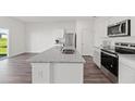 Bright kitchen featuring a large island, stainless appliances, and modern finishes at 192 Lyra Ln, Summerville, SC 29486