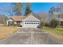 Inviting one-story home with a two-car garage, neat landscaping, and a long driveway at 101 Danzid Dr, Summerville, SC 29483