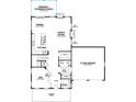 First floorplan with large Gathering room open to kitchen and dining, plus Den, Mud Room, Powder Room and 2-Car Garage at 1583 Trailmore Ln, Summerville, SC 29486