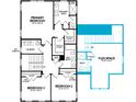 Second floorplan with main bedroom, bath and walk-in closets, 2 additional bedrooms, hall bath and flex space at 1583 Trailmore Ln, Summerville, SC 29486