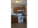 Well-lit kitchen featuring essential appliances, ample counter space, and wooden cabinets at 107 Ranworth Ln, Summerville, SC 29485