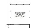 Blueprint excerpt of covered porch dimensions, measuring 11'-5