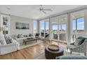 Bright living room featuring hardwood floors, stylish furnishings, and spectacular ocean views at 45 Ocean Point Dr, Isle of Palms, SC 29451