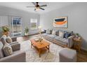 Bright living room featuring modern decor, plush seating, and natural light from a sliding glass door at 510 Truman Dr, Goose Creek, SC 29445