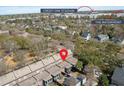 Aerial view showcasing the neighborhood's proximity to Credit One Stadium and The Waterfront at 871 Center Park St, Charleston, SC 29492