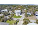 Aerial view showcases this homes' proximity to neighborhood streets at 502 W Ashley Ave, Folly Beach, SC 29439