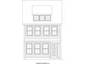 Detailed elevation of a two-story home design, showing window and door placements at 161 Cantona Dr, Summerville, SC 29483