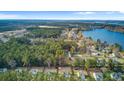 Expansive aerial view of a peaceful community near a lake and a vast forest area at 1633 Pimlico Blvd, Moncks Corner, SC 29461