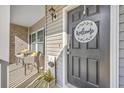 Close-up of a welcoming front door with a decorative wreath and charming porch decor at 1880 Bacons Bridge Rd, Summerville, SC 29485