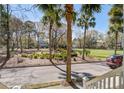 Scenic view from porch overlooking a beautifully landscaped park with mature trees and charming neighborhood homes at 102 Barnaby St, Charleston, SC 29492
