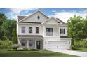 Two-story home with white siding, black shutters, welcoming porch and balcony, and manicured lawn at 513 Verdi Dr, Summerville, SC 29486