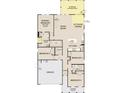 Detailed floor plan featuring a primary suite, multiple bedrooms, open living space, and extended covered patio at 657 Cottage Landing Dr, Summerville, SC 29485