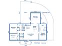 Detailed floor plan showcasing the layout of the home's bedrooms, kitchen, and living areas at 671 Riley Rd, Charleston, SC 29412