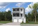 New construction home featuring neutral siding, black shutters and a charming covered porch at 3105 Vanessa Lynne, Johns Island, SC 29455