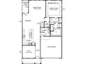 First floor layout featuring open concept kitchen, Gathering room, 2-bay garage, and owner's suite at 419 Cadbury Loop, Summerville, SC 29486